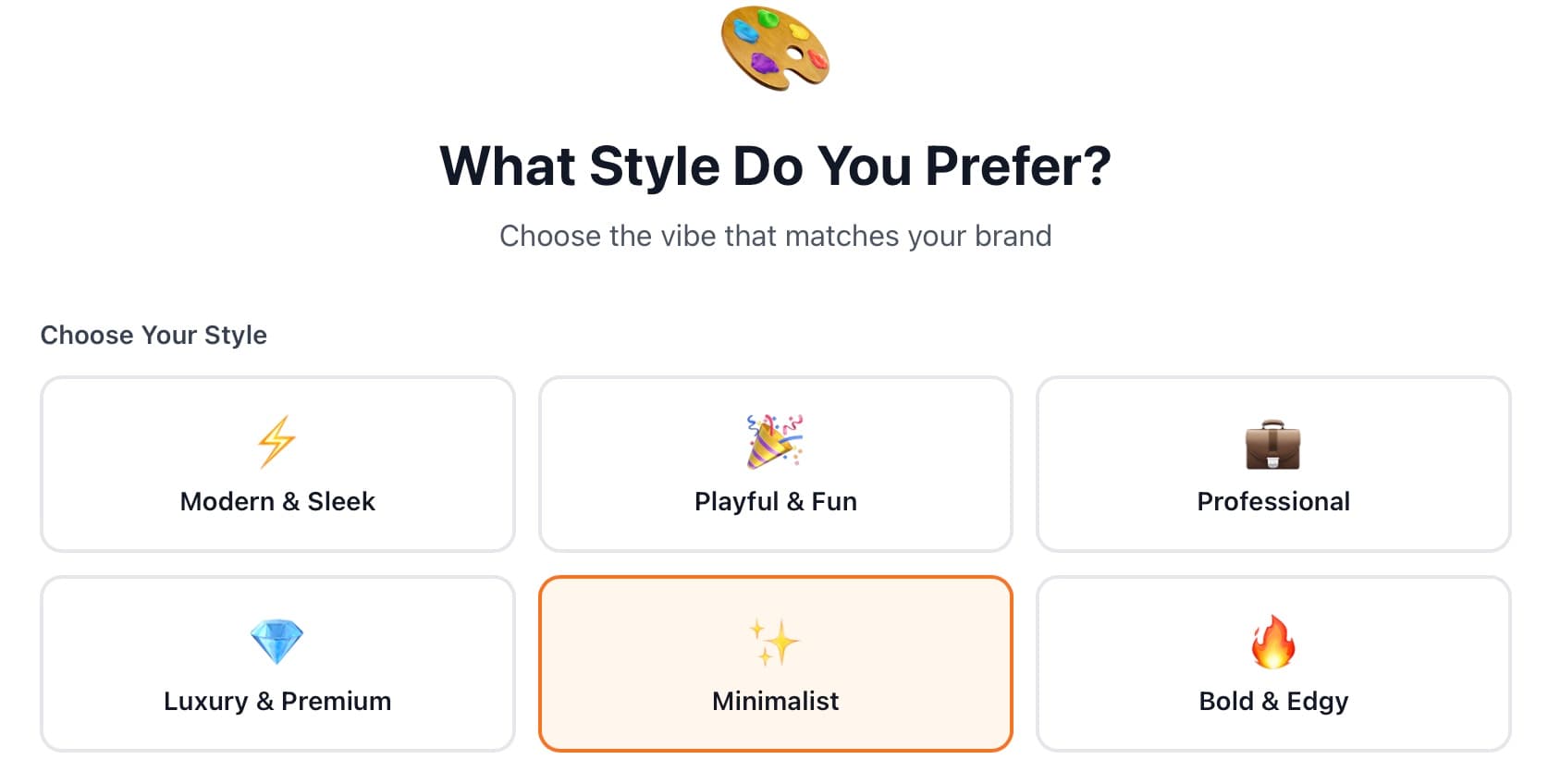 Product name generator tool interface showing 12 AI-generated product and business name ideas