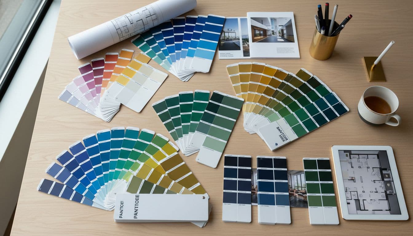 Color psychology chart showing percentage of real estate agents using each color - Blue leads at 35%, followed by Red, Green, and Gold